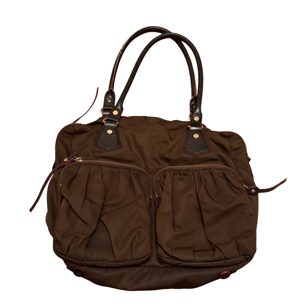 MZ Wallace Jane Tote Large Espresso Brown Bedford Nylon Leather Shoulder Bag